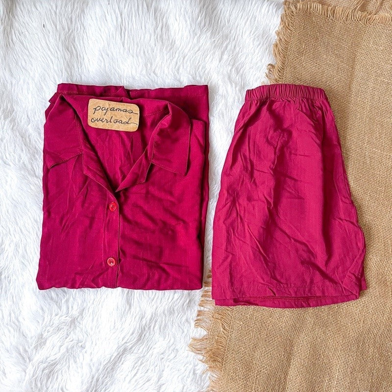 JOY | soft linen shortsleeves buttondown + shorts | PajamasOverload