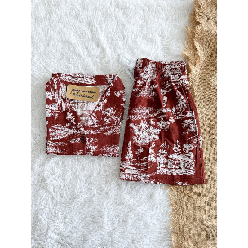 JOY LIMITED PRINT | challis/softlinen shortsleeves + shorts sleepwear pajama set | PajamasOverload