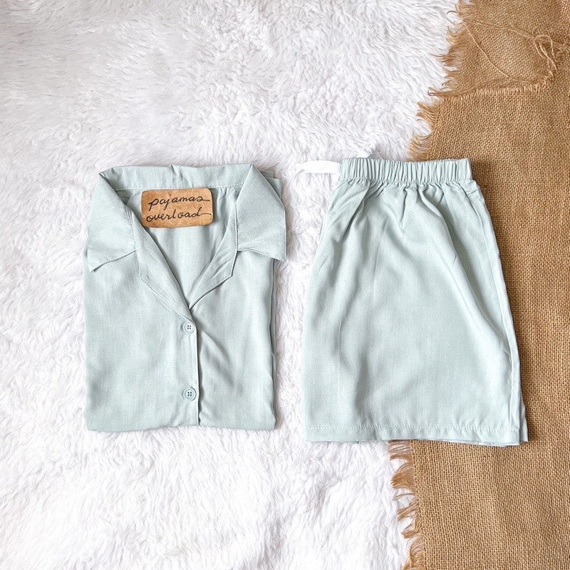 JOY | soft linen shortsleeves buttondown + shorts | PajamasOverload