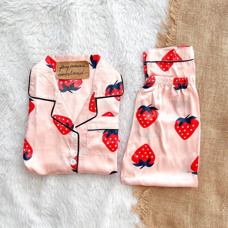 PHOEBE KIDS | satin shortsleeves + pants kids pajama set | PajamasOverload