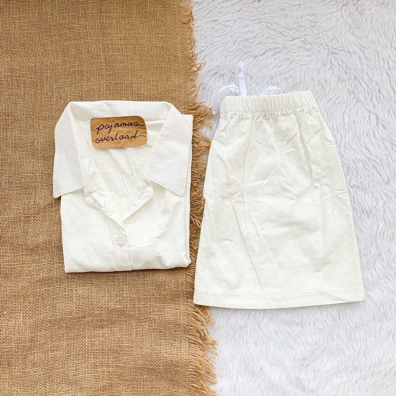 JOY | premium linen shortsleeves top + shorts loungewear sleepwear set | PajamasOverload