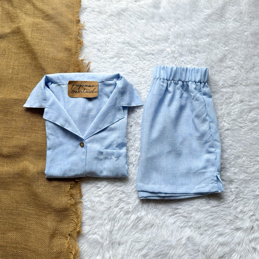 BRIA | viscose linen shortsleeves + shorts sleepwear pajama set | PajamasOverload
