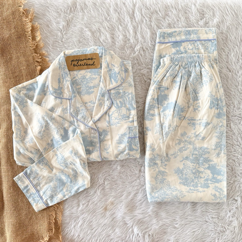 ROSS | polycotton longsleeves + pants pajama set | PajamasOverlaod