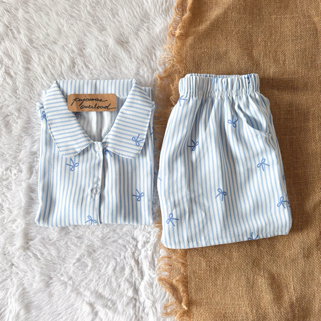 JULIANA | koreanwoven/twill/specialfabric shortsleeves + shorts buttondown set | PajamasOverload