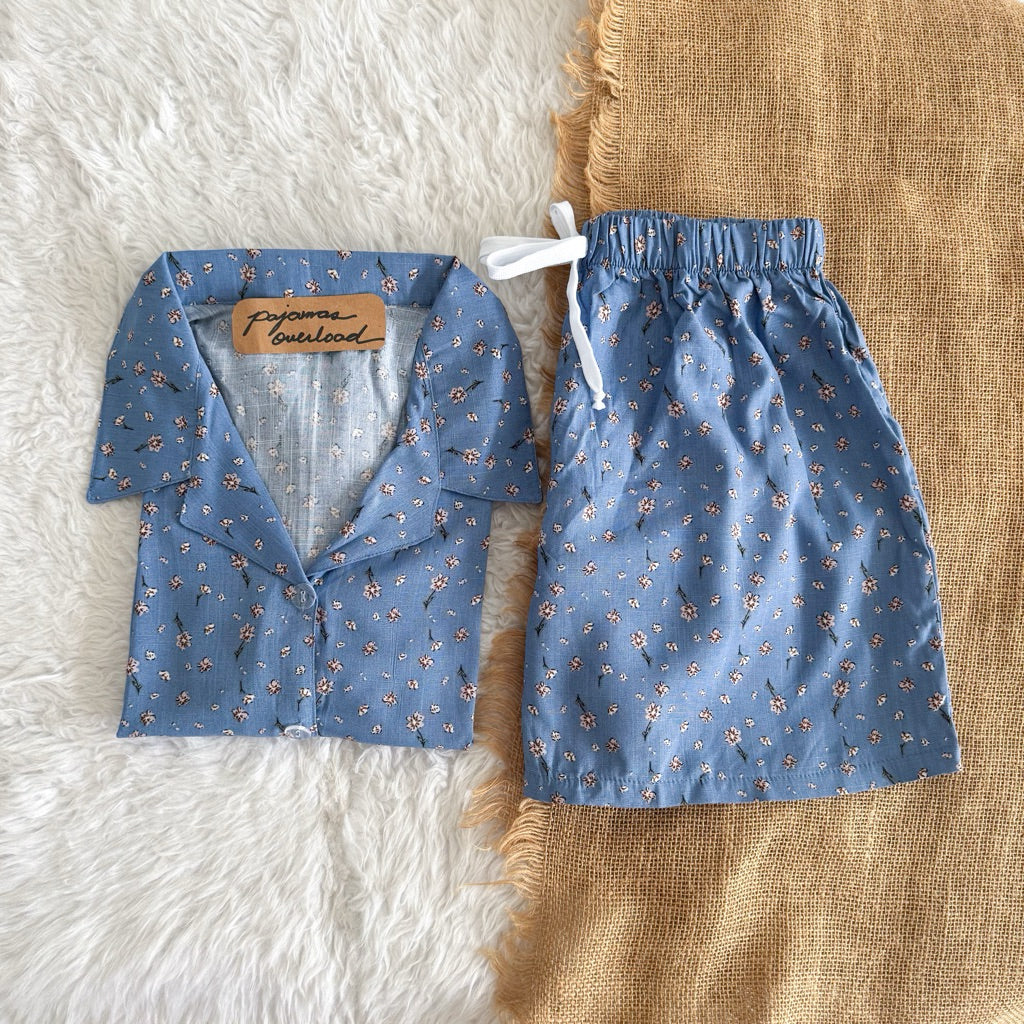 JOY LIMITED PRINT | challis/softlinen shortsleeves + shorts sleepwear pajama set | PajamasOverload