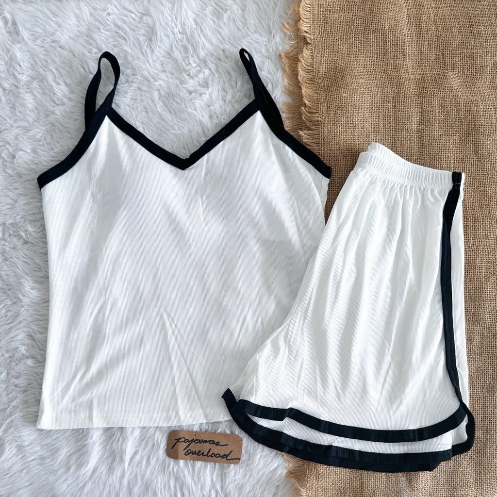 EMMA | knitted padded cami top and shorts sleepwear set | PajamasOverload