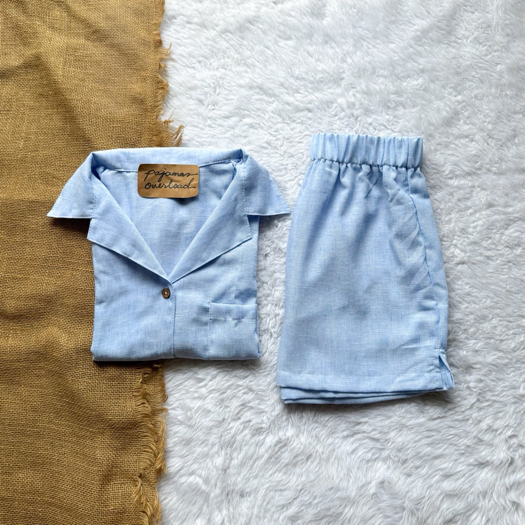 BRIA | viscose linen shortsleeves + shorts sleepwear pajama set | PajamasOverload