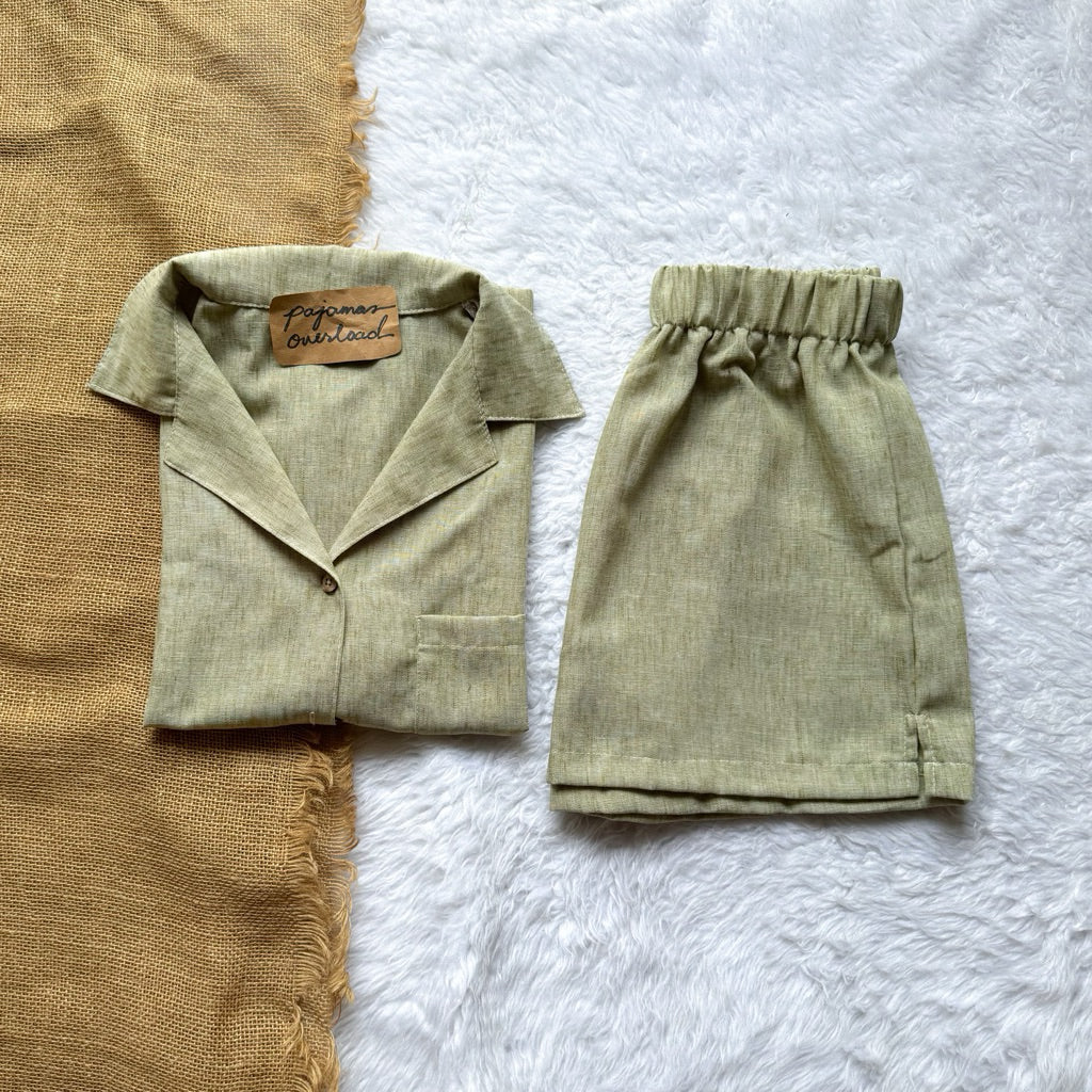 BRIA | viscose linen shortsleeves + shorts sleepwear pajama set | PajamasOverload