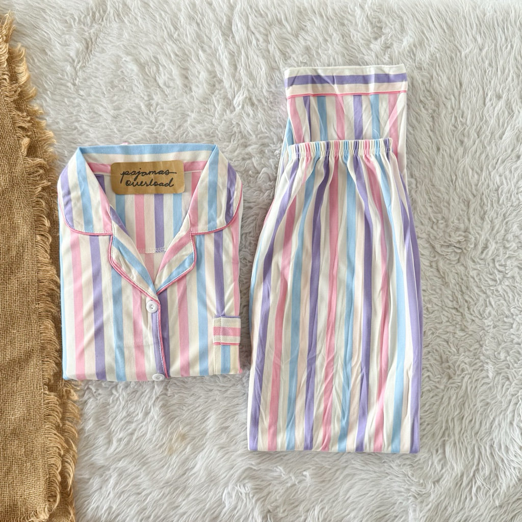 JOEY | polycotton shortsleeves top + pants pajama sleepwear set | PajamasOverload