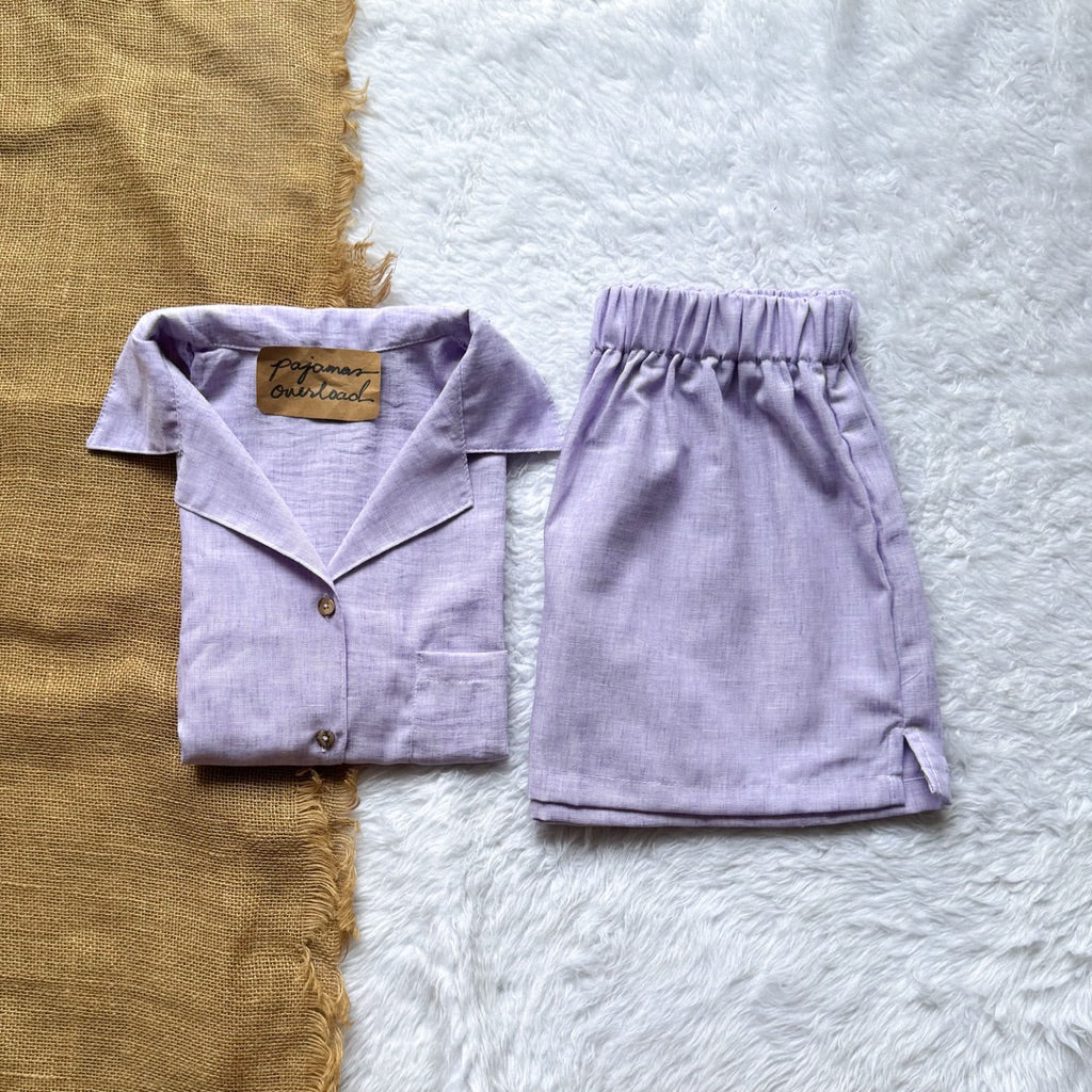 BRIA | viscose linen shortsleeves + shorts sleepwear pajama set | PajamasOverload