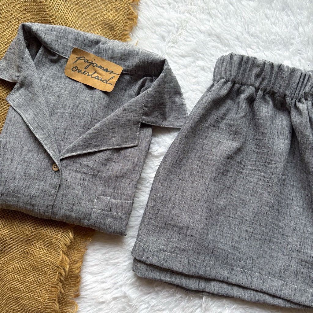 BRIA | viscose linen shortsleeves + shorts sleepwear pajama set | PajamasOverload