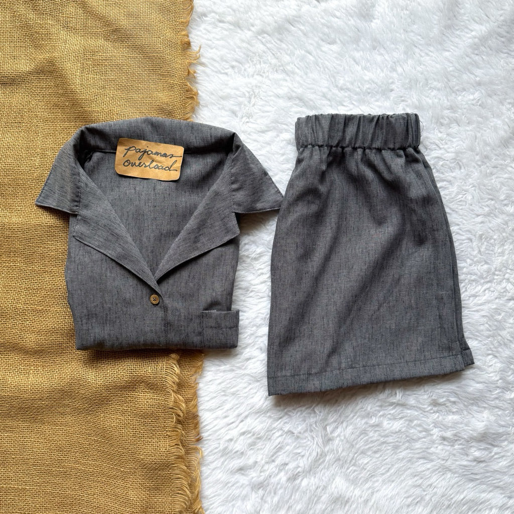 BRIA | viscose linen shortsleeves + shorts sleepwear pajama set | PajamasOverload