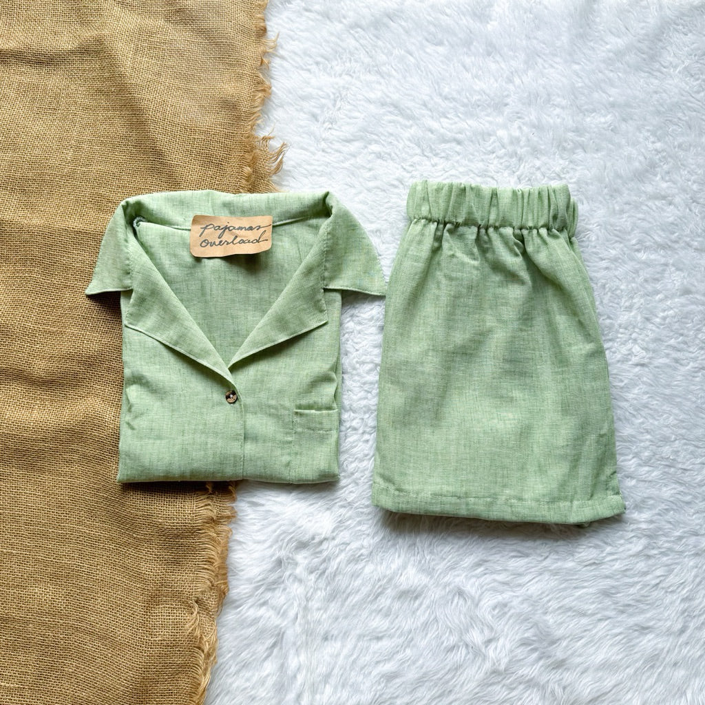 BRIA | viscose linen shortsleeves + shorts sleepwear pajama set | PajamasOverload