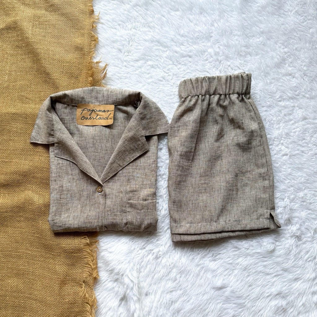 BRIA | viscose linen shortsleeves + shorts sleepwear pajama set | PajamasOverload