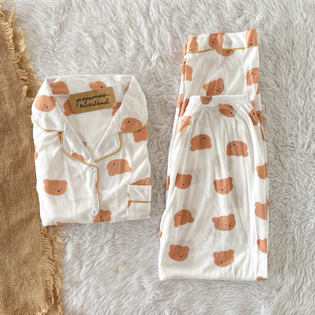 JOEY | polycotton shortsleeves top + pants pajama sleepwear set | PajamasOverload