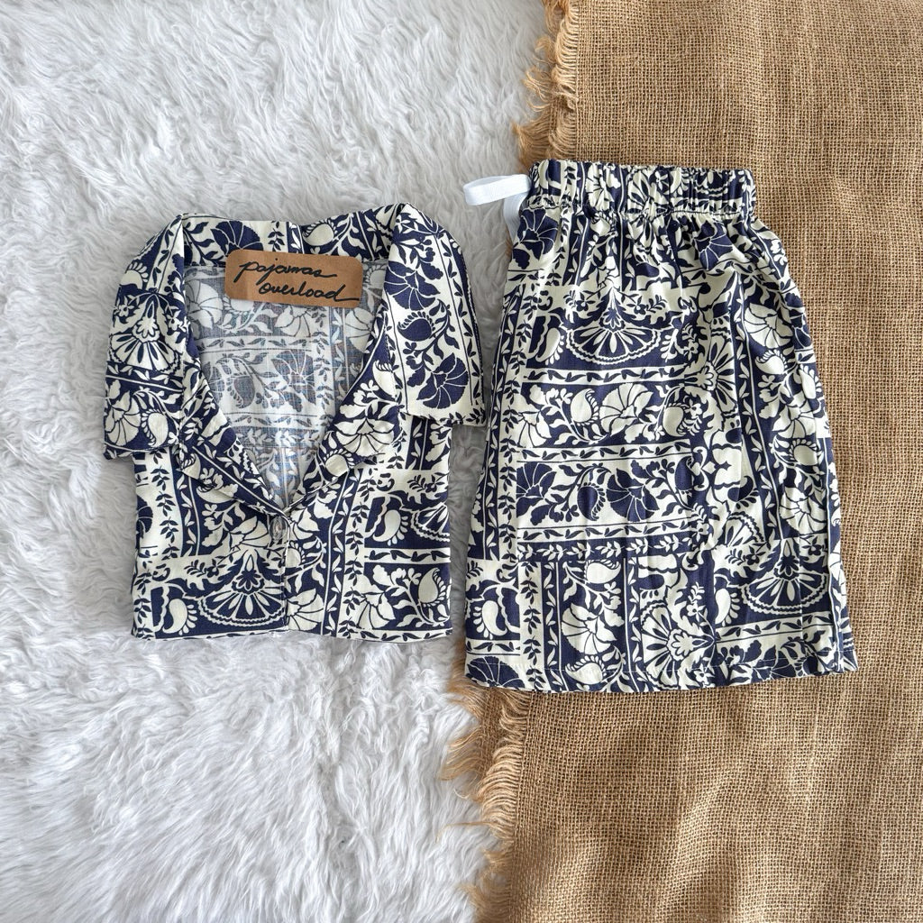 JOY LIMITED PRINT | challis/softlinen shortsleeves + shorts sleepwear pajama set | PajamasOverload