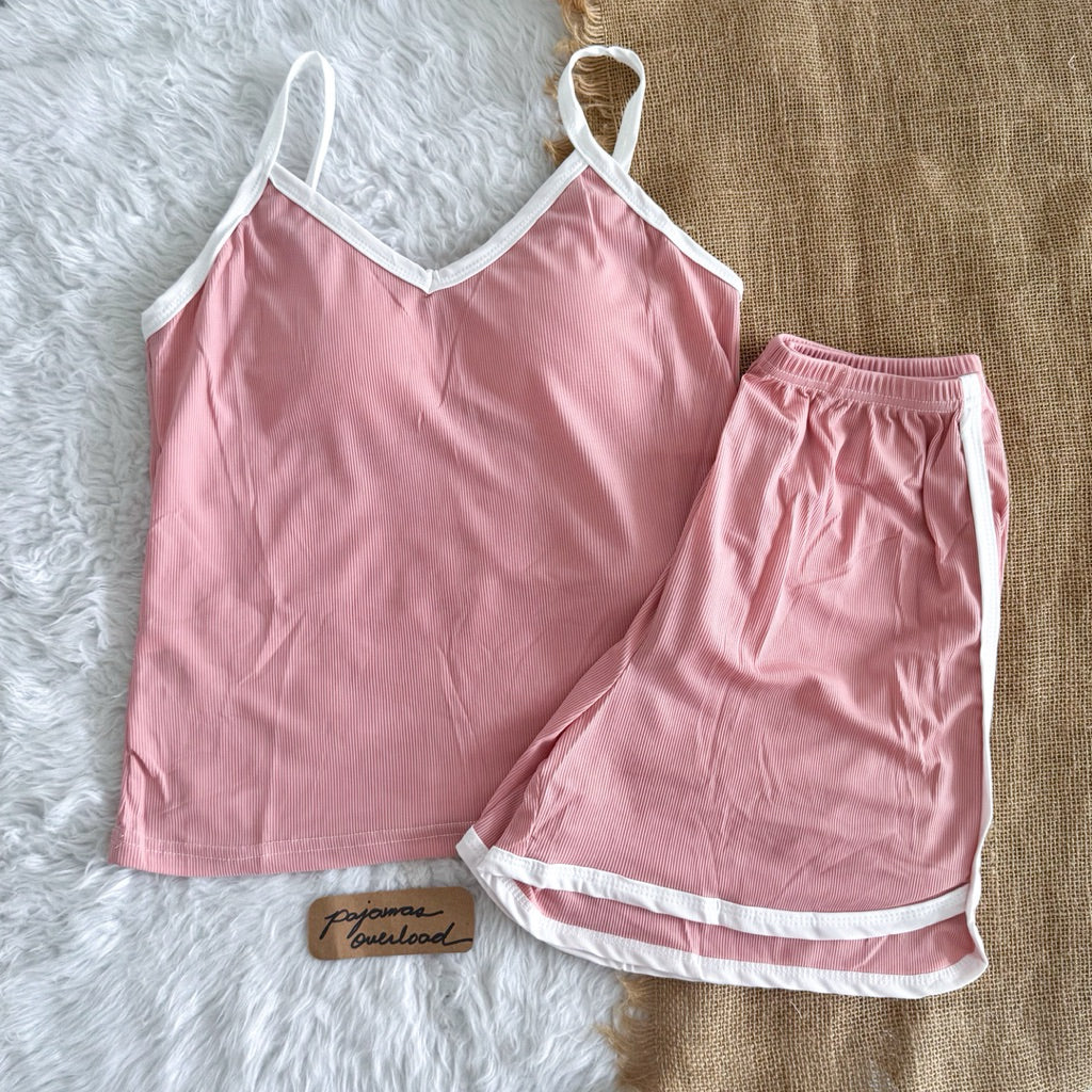 EMMA | knitted padded cami top and shorts sleepwear set | PajamasOverload