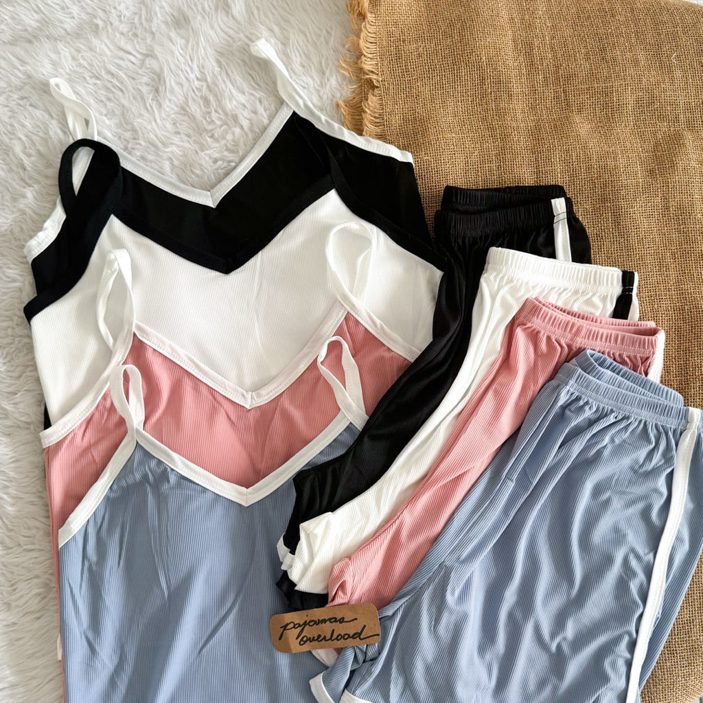 EMMA | knitted padded cami top and shorts sleepwear set | PajamasOverload