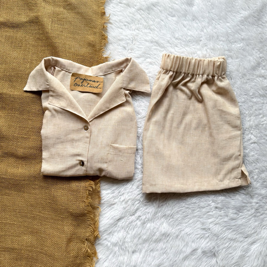 BRIA | viscose linen shortsleeves + shorts sleepwear pajama set | PajamasOverload