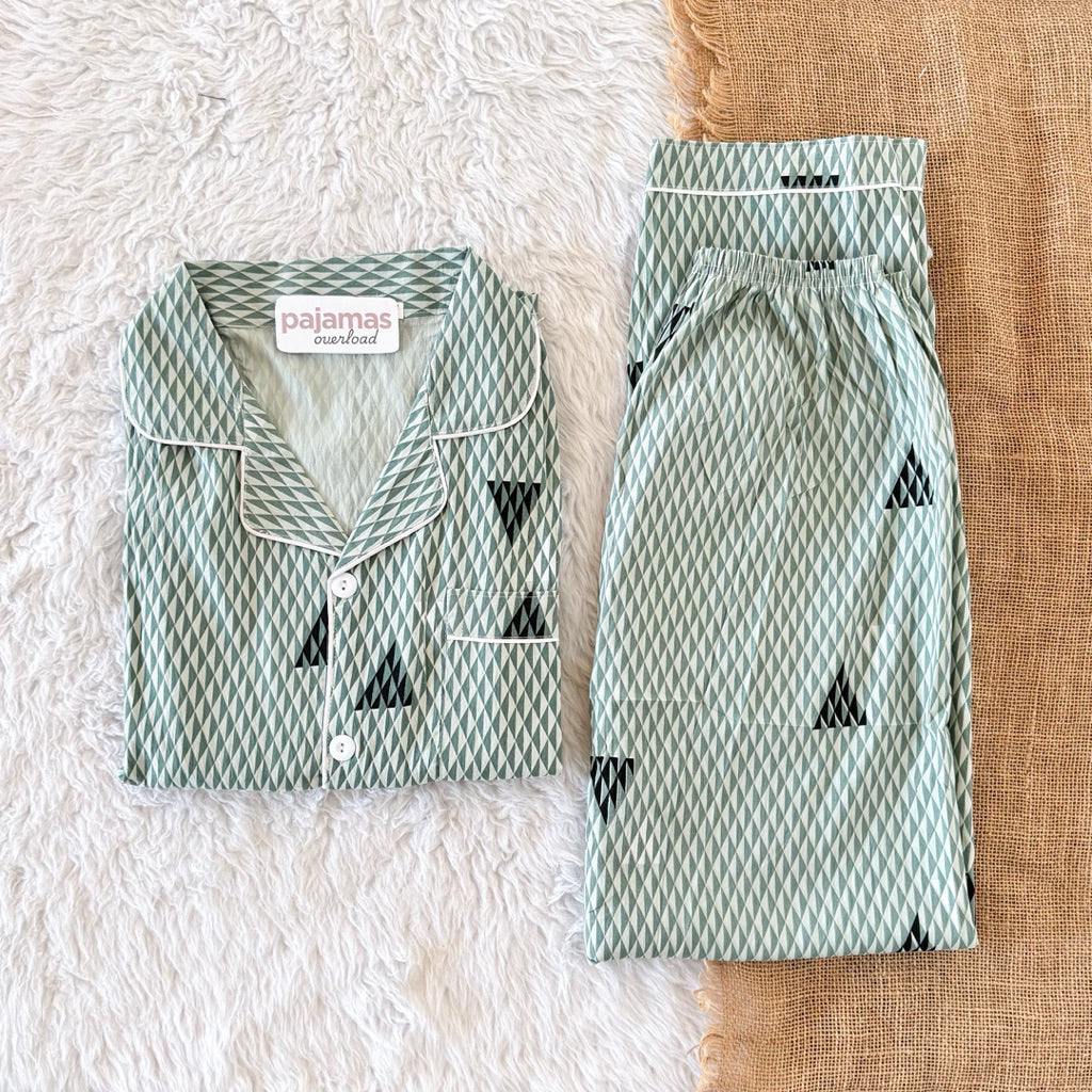 MIKE CRUMPLED | crumpled shortsleeves + pants sleepwear pajama set for MEN | PajamasOverload