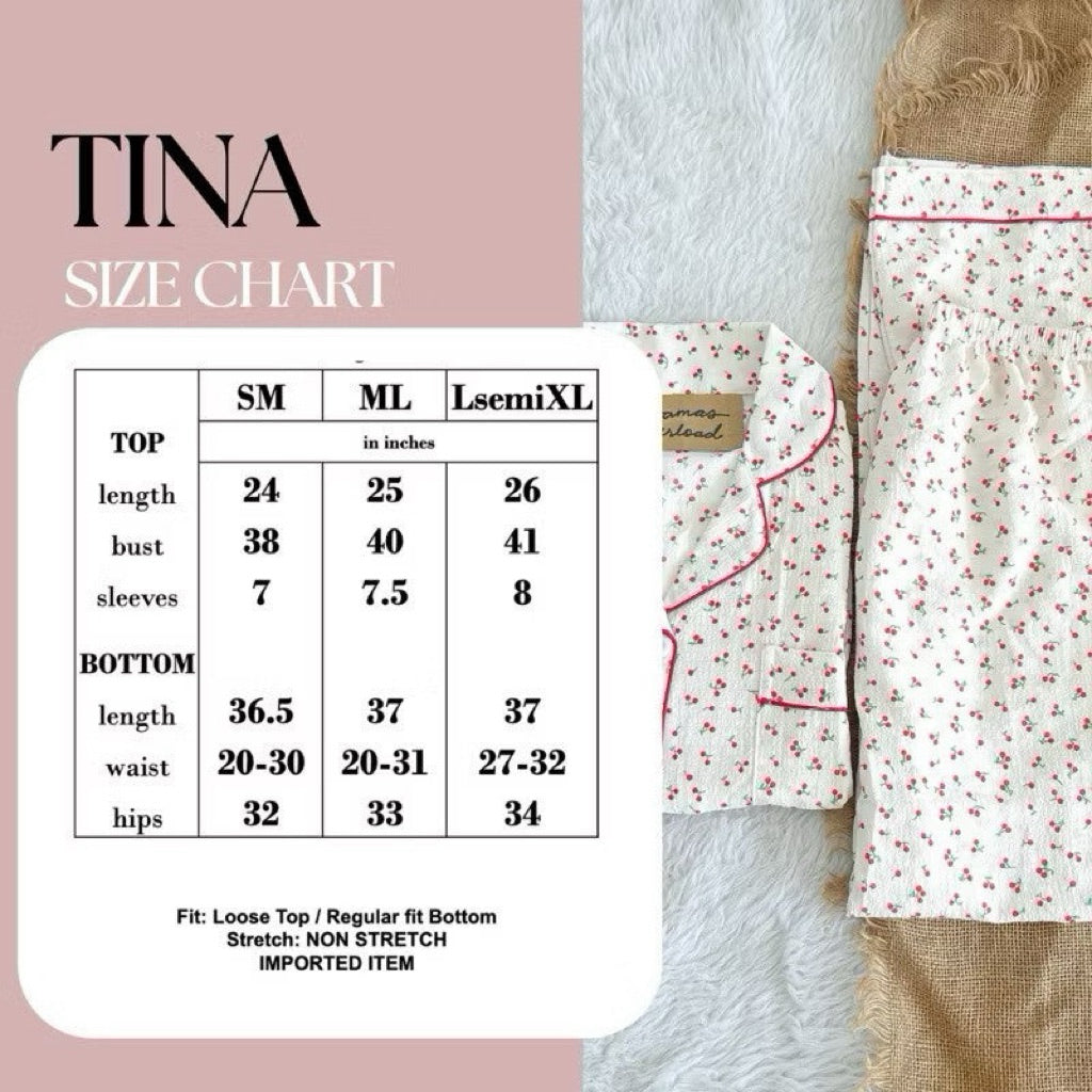 TINA PLAIN | crumpled shortsleeves + pants sleepwear pajama set | PajamasOverload