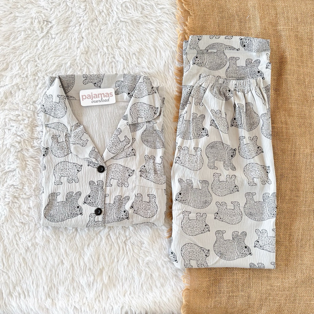 MIKE CRUMPLED | crumpled shortsleeves + pants sleepwear pajama set for MEN | PajamasOverload