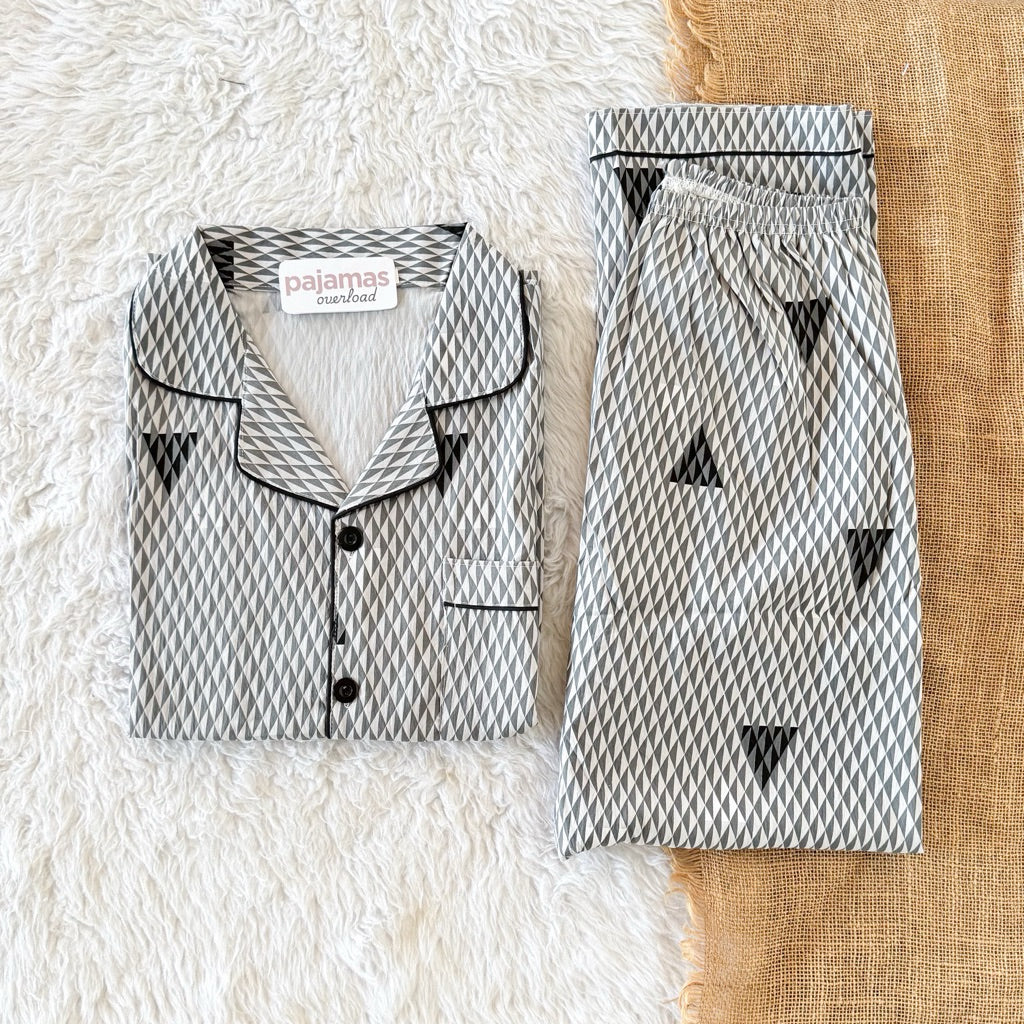 MIKE CRUMPLED | crumpled shortsleeves + pants sleepwear pajama set for MEN | PajamasOverload