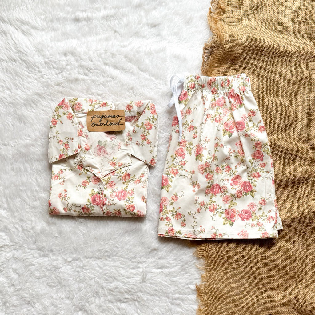 JOY LIMITED PRINT | challis/softlinen shortsleeves + shorts sleepwear pajama set | PajamasOverload