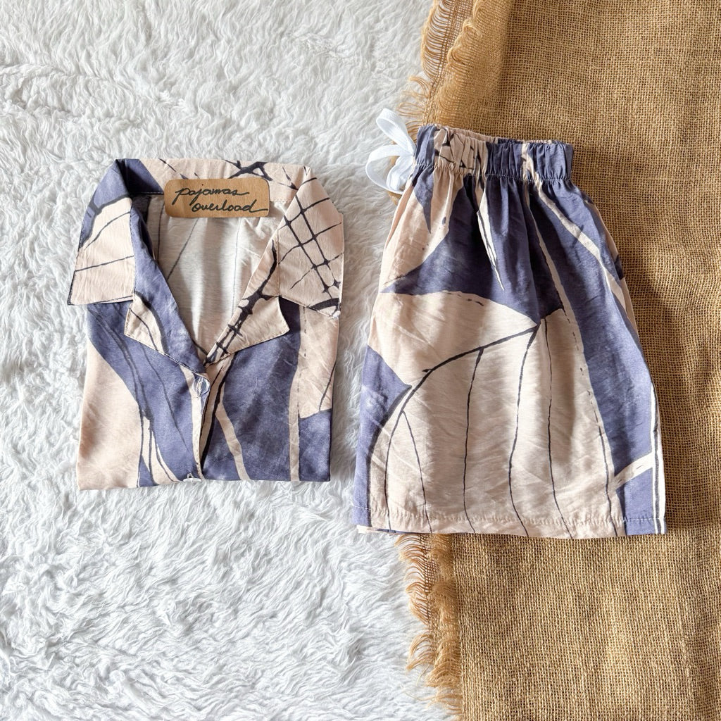 JOY LIMITED PRINT | challis/softlinen shortsleeves + shorts sleepwear pajama set | PajamasOverload