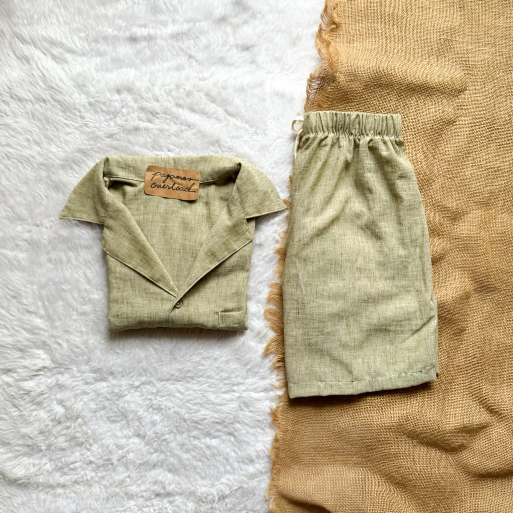 BRYAN MEN | viscose linen shortsleeves + shorts sleepwear lounge set | PajamasOverload