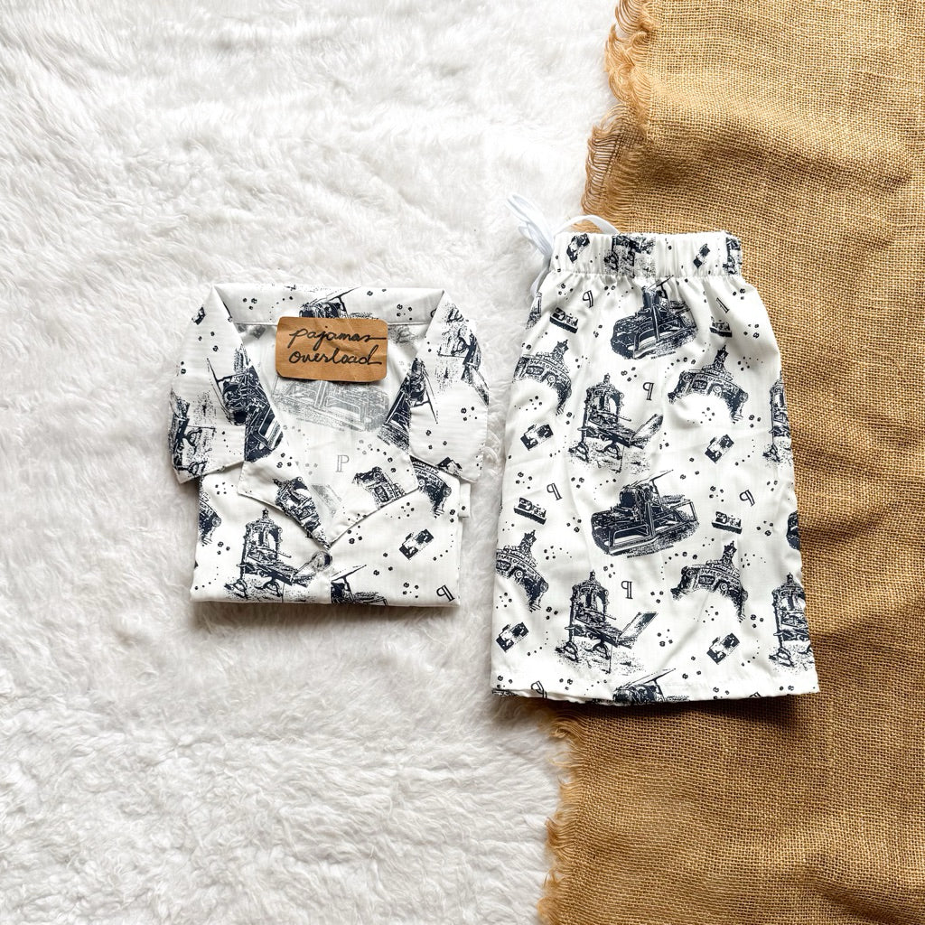 JOY LIMITED PRINT | challis/softlinen shortsleeves + shorts sleepwear pajama set | PajamasOverload