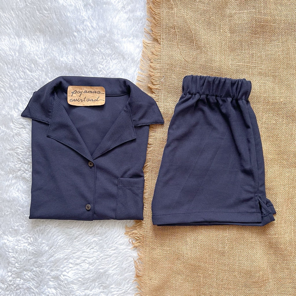 BRIA WAFFLE | waffle knit shortsleeves top + shorts loungewear set | PajamasOverload