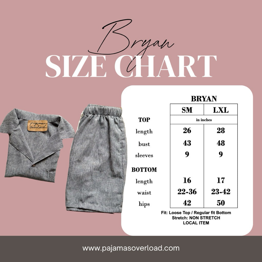 BRYAN MEN | viscose linen shortsleeves + shorts sleepwear lounge set | PajamasOverload