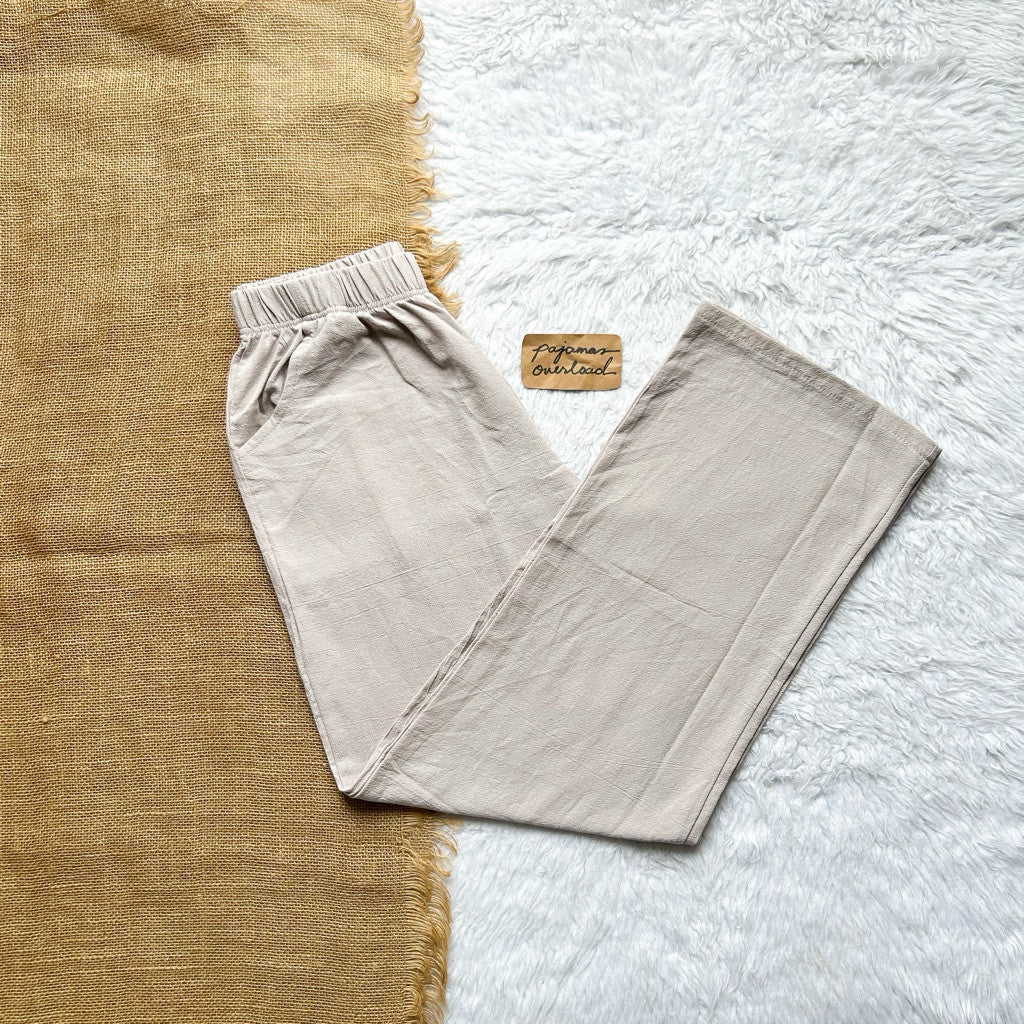 GAB PANTS | Cotton / crumpled flowy pants with pocket | PajamasOverload