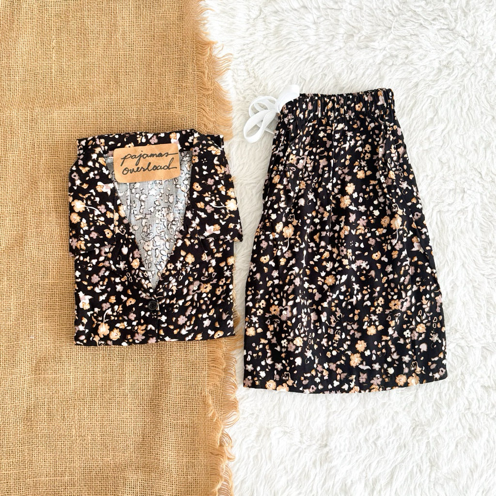 JOY LIMITED PRINT | challis/softlinen shortsleeves + shorts sleepwear pajama set | PajamasOverload