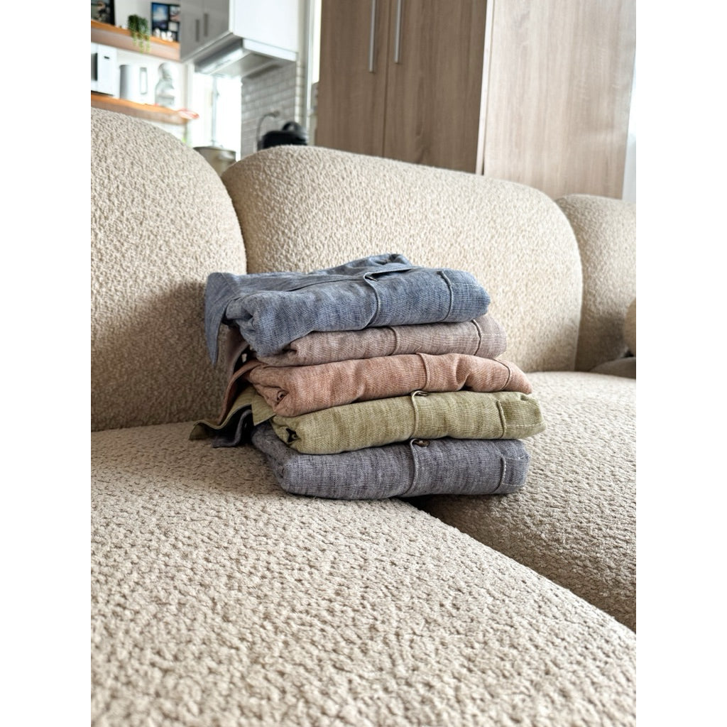 BRYAN MEN | viscose linen shortsleeves + shorts sleepwear lounge set | PajamasOverload