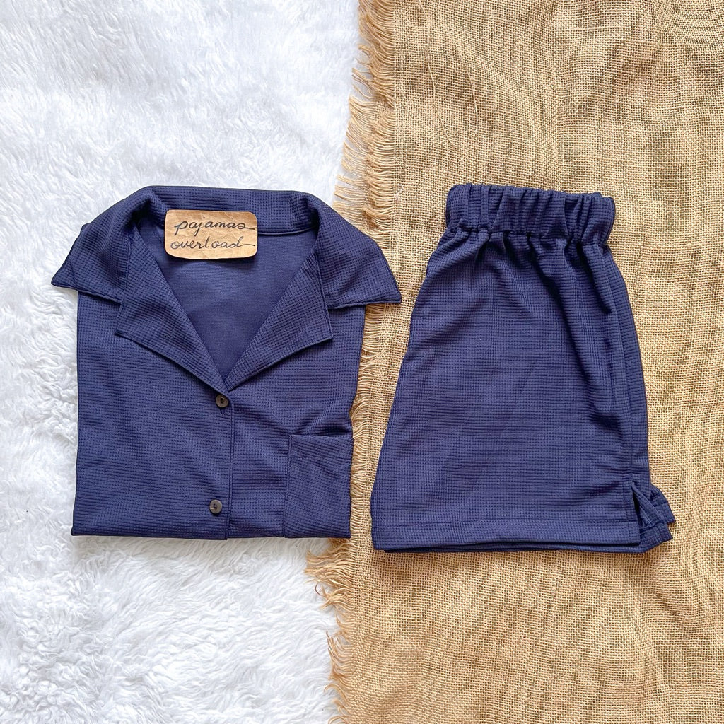 BRIA WAFFLE | waffle knit shortsleeves top + shorts loungewear set | PajamasOverload