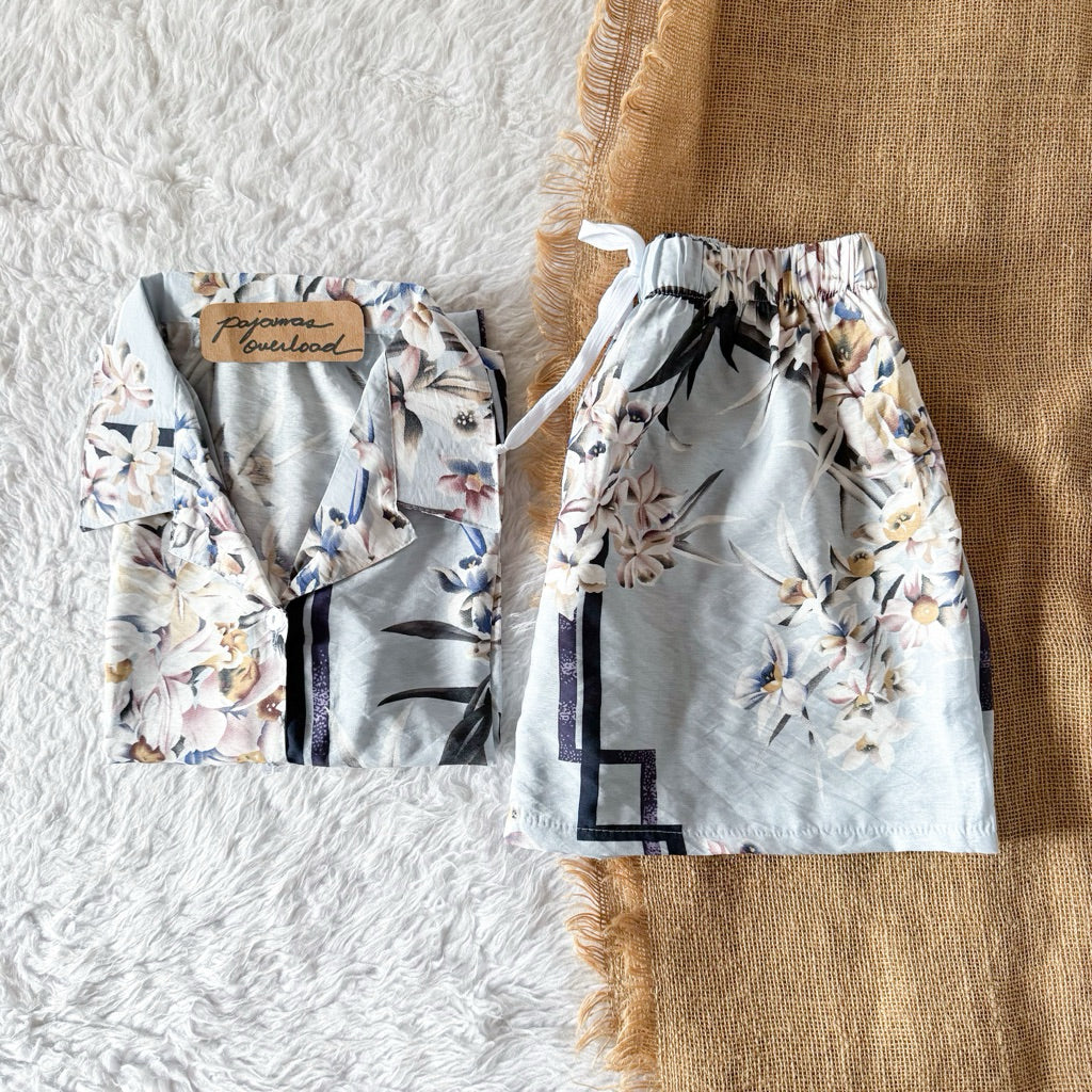 JOY LIMITED PRINT | challis/softlinen shortsleeves + shorts sleepwear pajama set | PajamasOverload