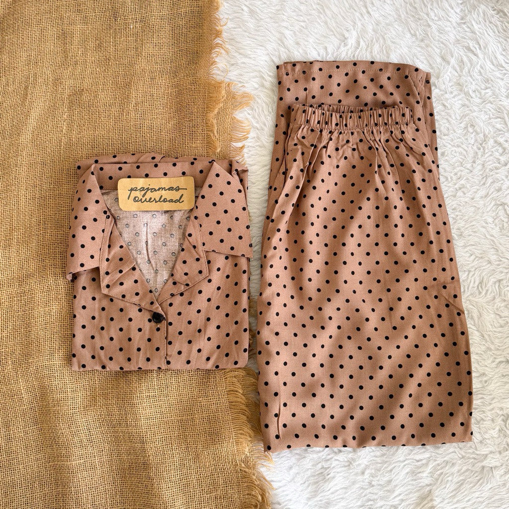 MERLIN FAMILY | challis/soft linen shortsleeves + pants sleepwear set | PajamasOverload