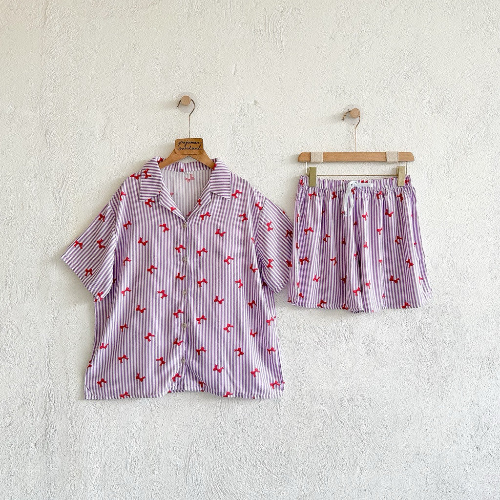 JOY LIMITED PRINT | challis/softlinen shortsleeves + shorts sleepwear pajama set | PajamasOverload