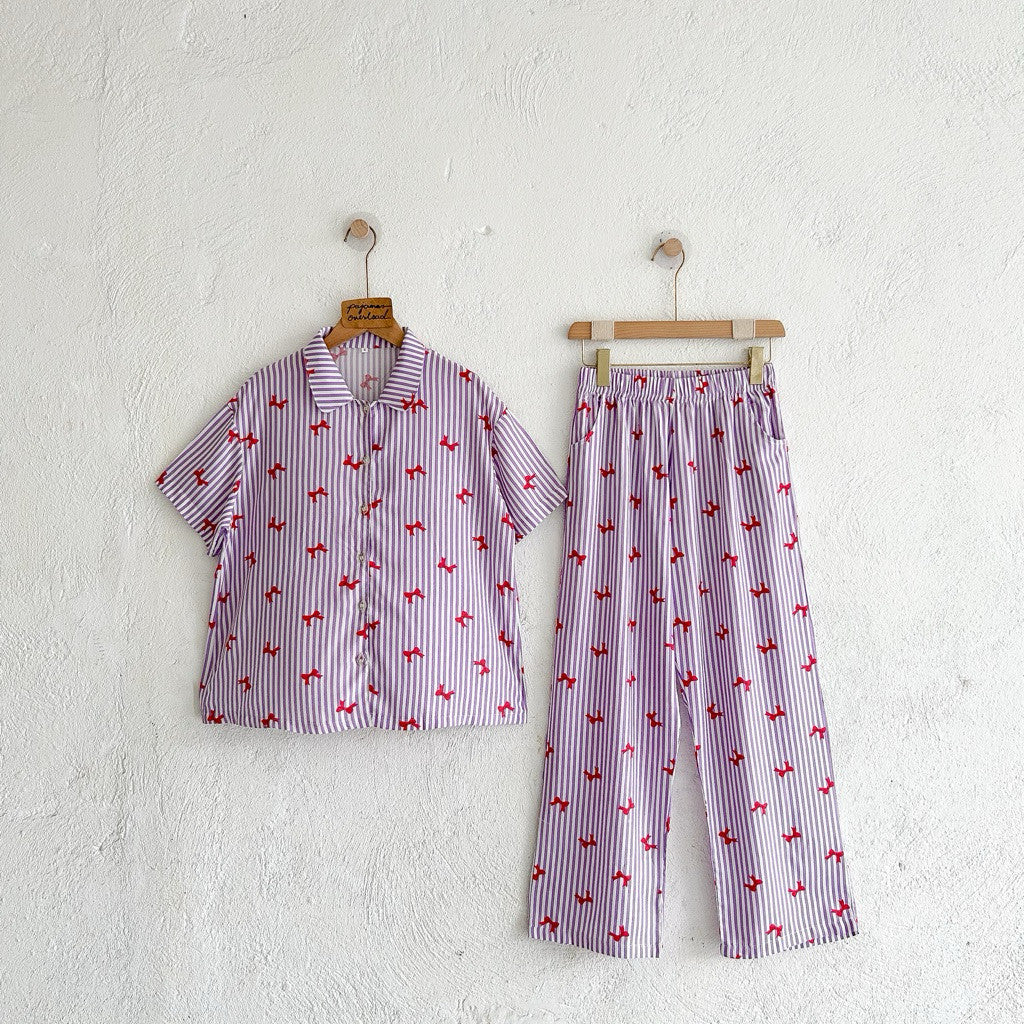 JULIANA PANTS | soft linen / cotton shortsleeves + pants buttondown set | PajamasOverload
