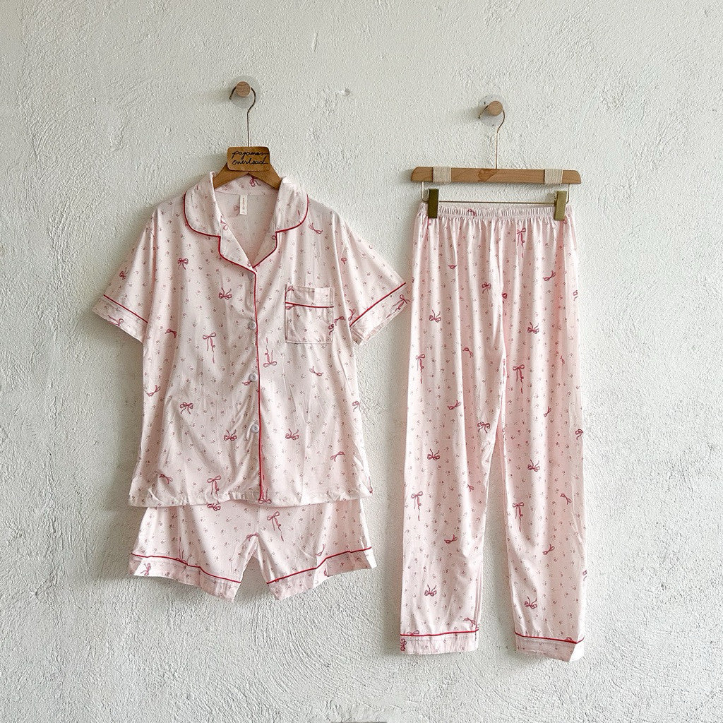 Marshall | polycotton — 3in1 Short Sleeve Top & Garterized Pants & Shorts | PajamasOverload