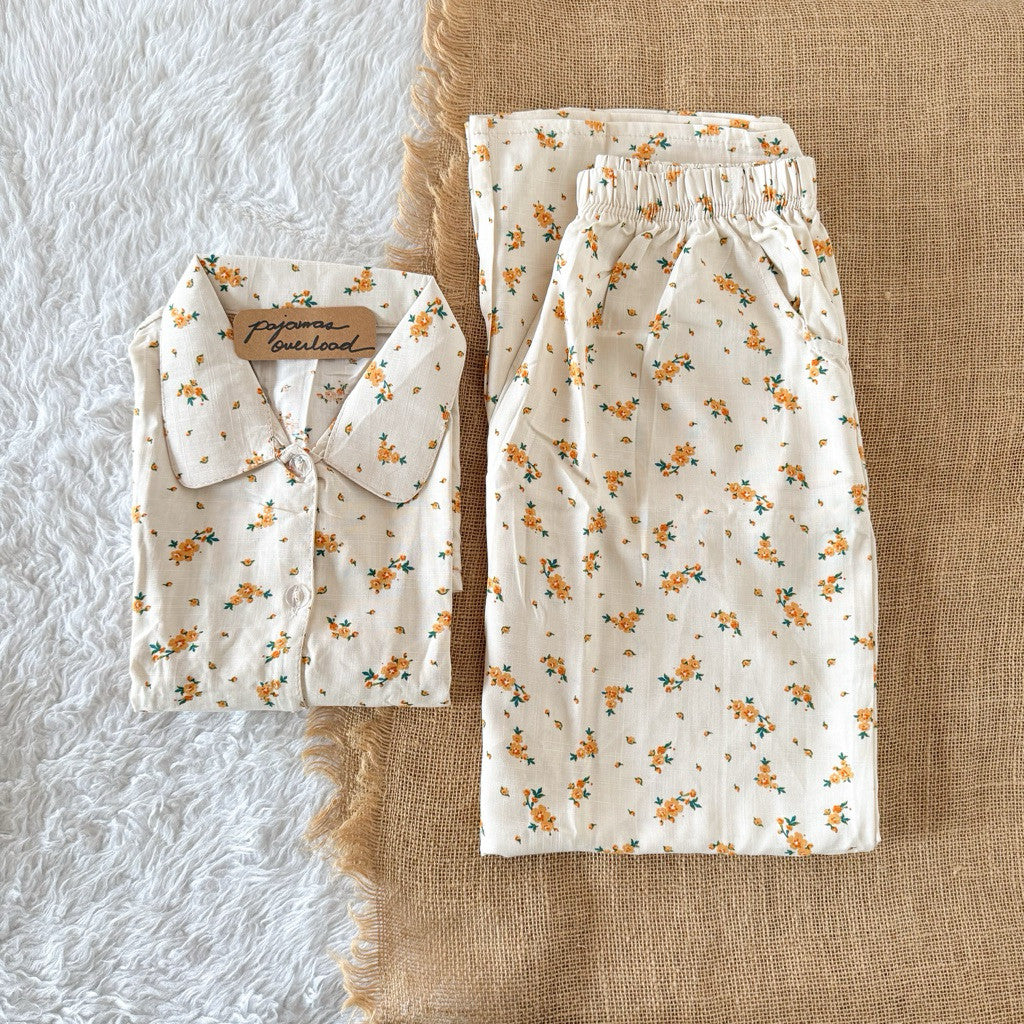 JULIANA PANTS | soft linen shortsleeves + shorts buttondown set | PajamasOverload
