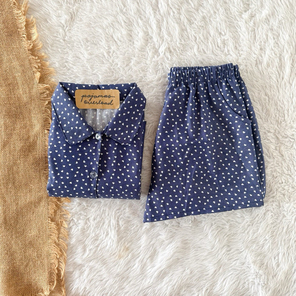JULIANA | koreanwoven/twill/specialfabric shortsleeves + shorts buttondown set | PajamasOverload