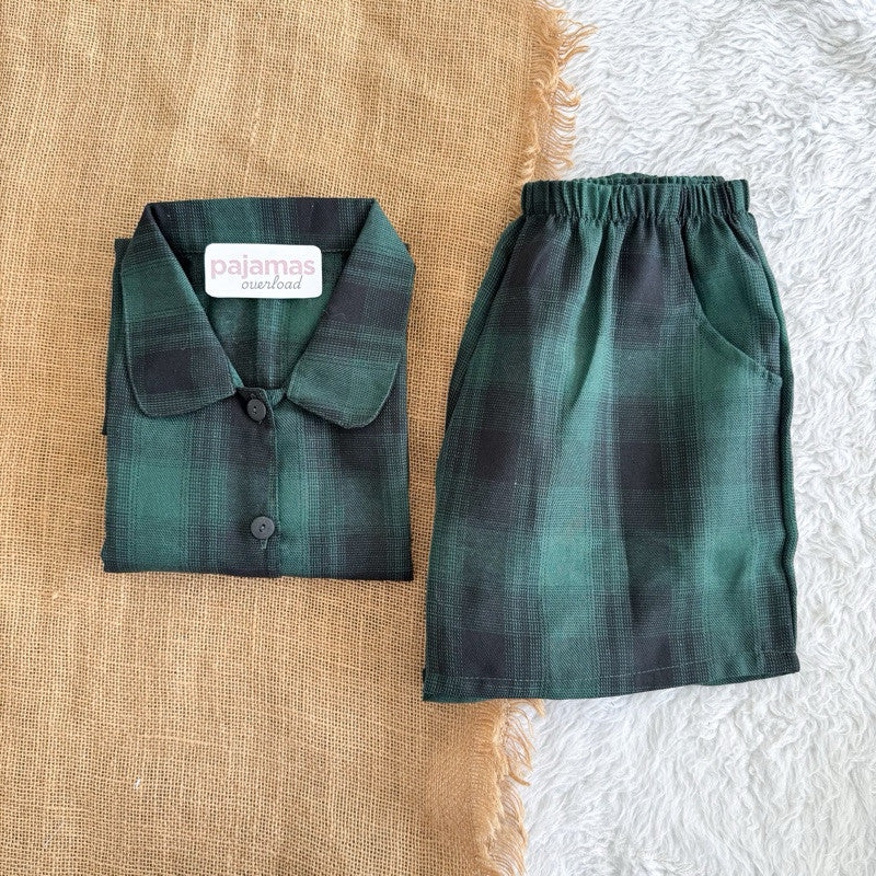 JULIANA | koreanwoven/twill/specialfabric shortsleeves + shorts buttondown set | PajamasOverload