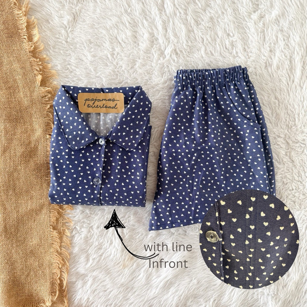 JULIANA | koreanwoven/twill/specialfabric shortsleeves + shorts buttondown set | PajamasOverload