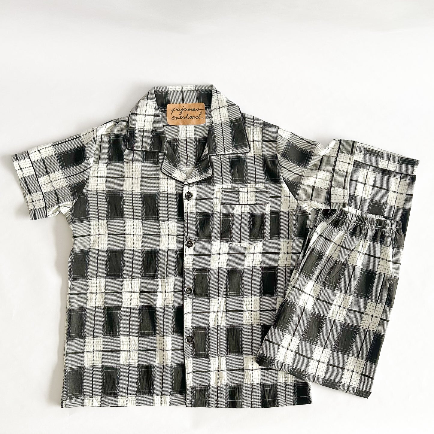 MIKE CRUMPLED | crumpled shortsleeves + pants sleepwear pajama set for MEN | PajamasOverload