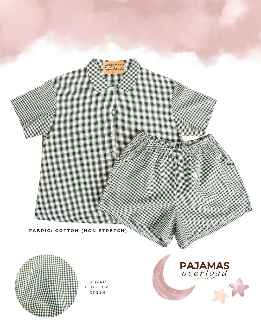 JULIANA | koreanwoven/twill shortsleeves + shorts buttondown set | PajamasOverload