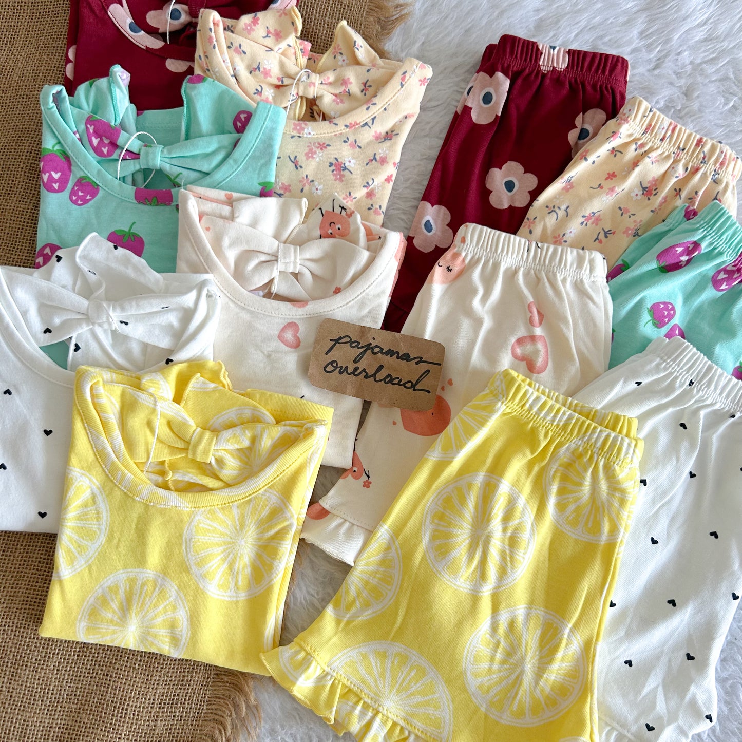 MARIA KIDS | cotton ruffles top + shorts sleepwear pajama set | PajamasOverload