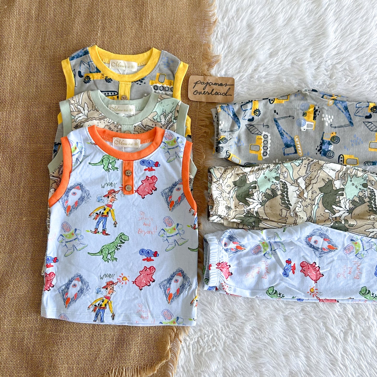CLARK KIDS | cotton sando top + pants sleepwear pajama set | PajamasOverload